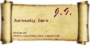 Jurovaty Imre névjegykártya